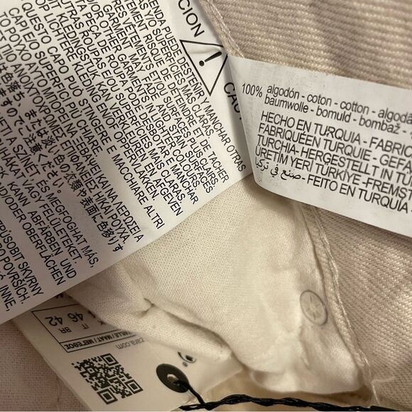 Zara The Boy Boy Fit White Silver Coated Button Fly High Rise Jeans Size 10 NWT - Picture 7 of 7